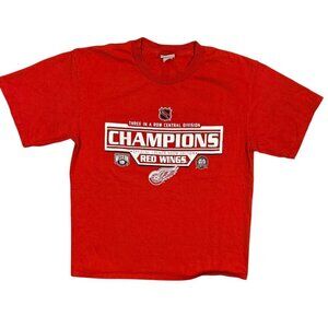 Vintage NHL 2003 Detroit Red Wing Champions TShirt Red Cotton Large